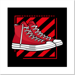 High Red Skate Sneaker Posters and Art